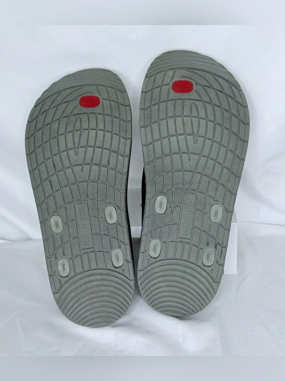 Hey Dude Men's Black Mesh & Gray Flip Flop Swim Slides